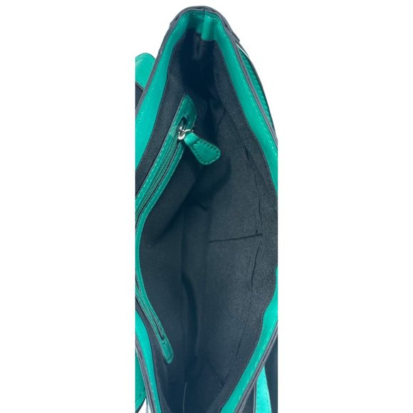 NWT Van Heusen Women's Teal Green Faux Leather Satchel Shoulder Bag - Picture 4 of 5